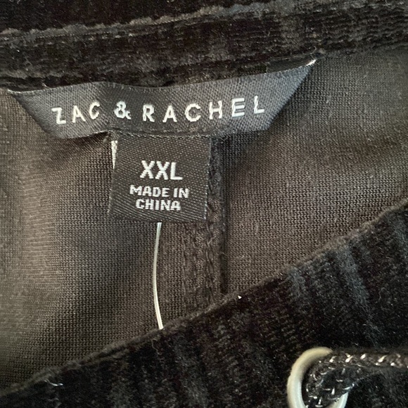 Zac & Rachel Black Ribbed Velour Long Sleeve Top. Size XXL. NWT - Picture 7 of 12
